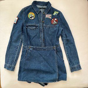 ZARA DENIM ROMPER - XS